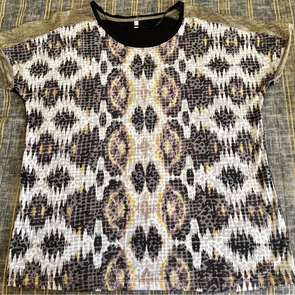 Cavita  Gold Black Yellow Brown White Cotton Short Sleeve T-Shirt Size L - Picture 2 of 4